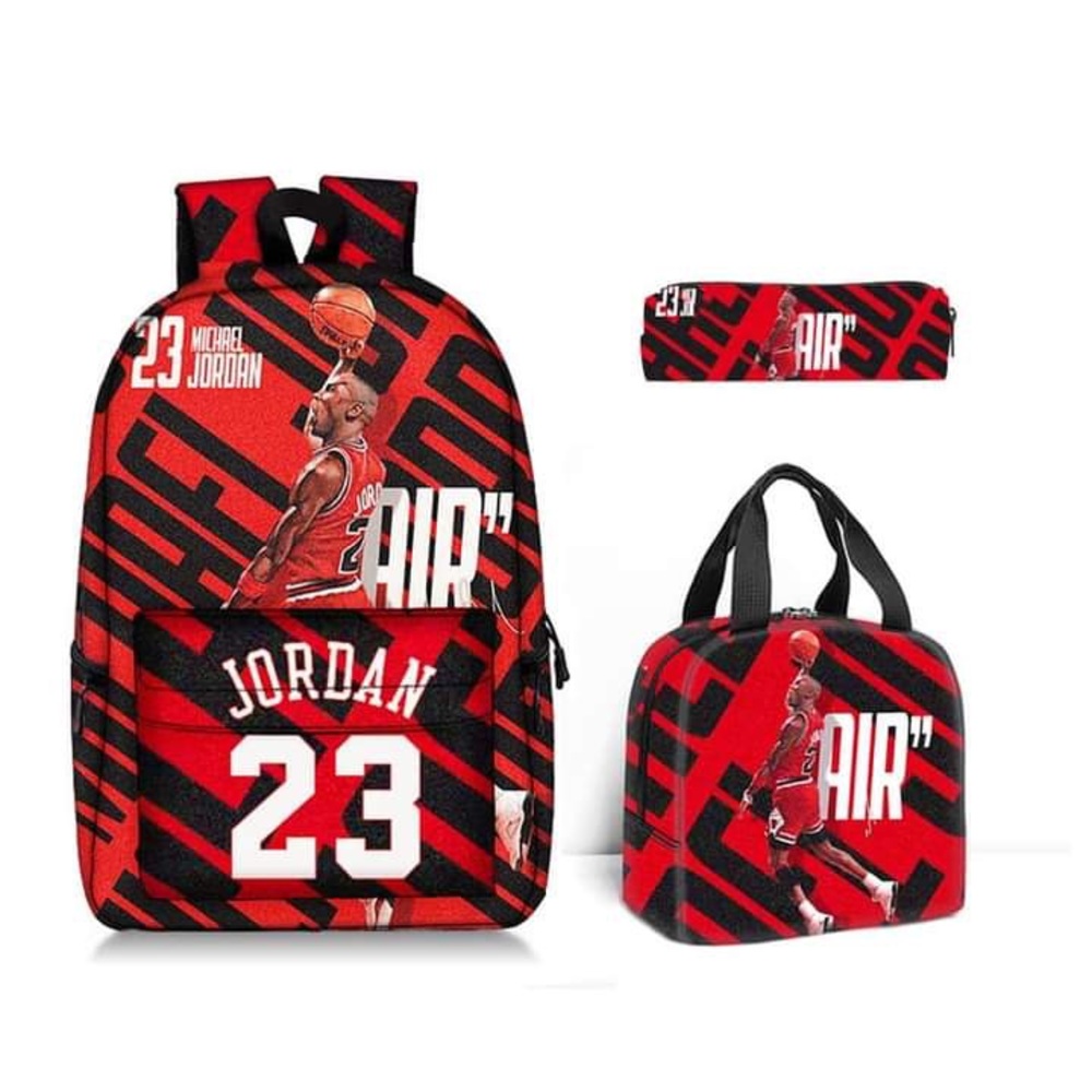 Backpack with lunch bag and pencil bag